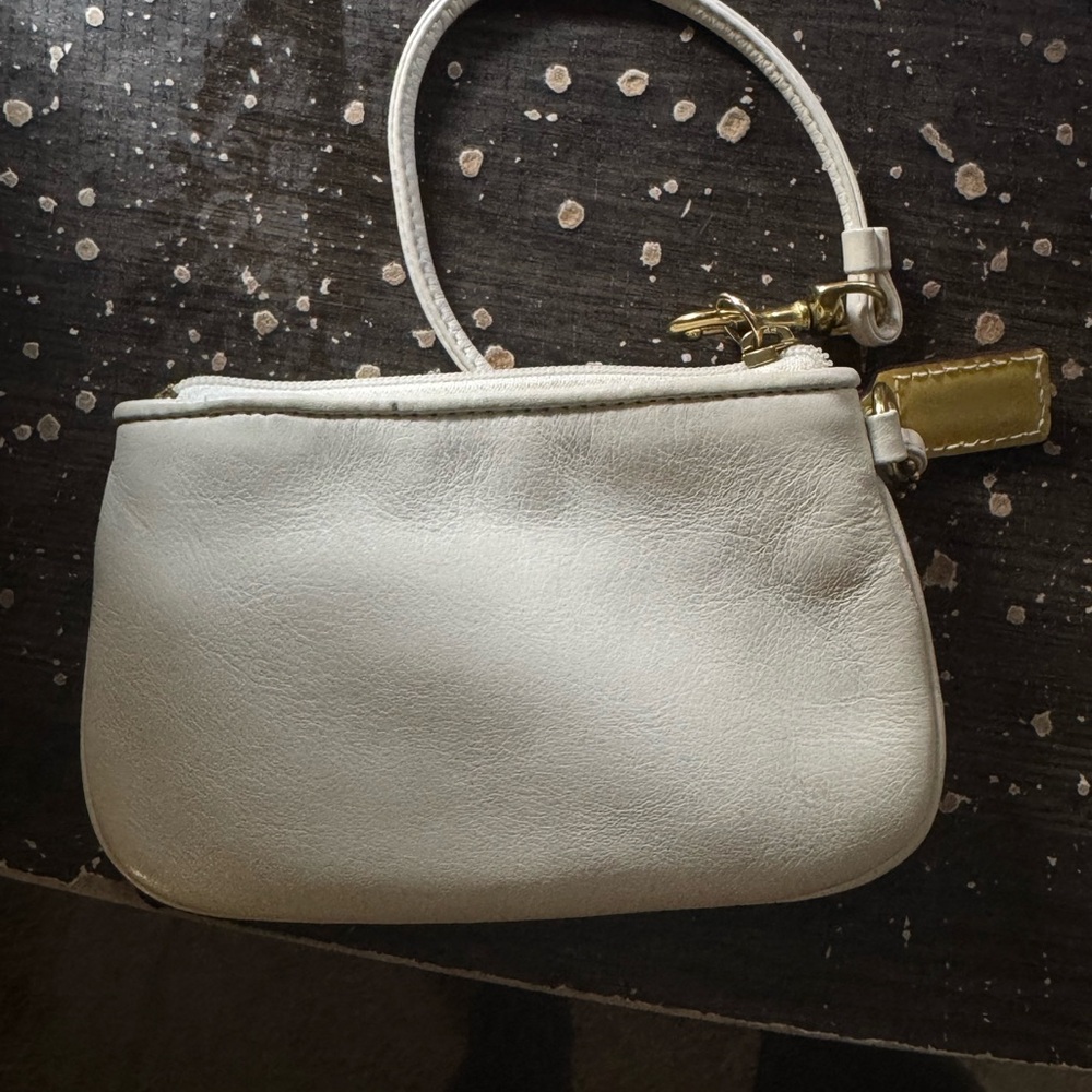 COACH White Leather Wristlet Pouch - Picture 4 of 6